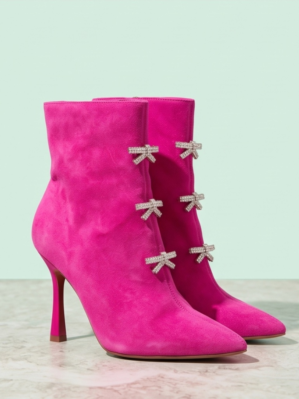 Fuchsia Suede Boots